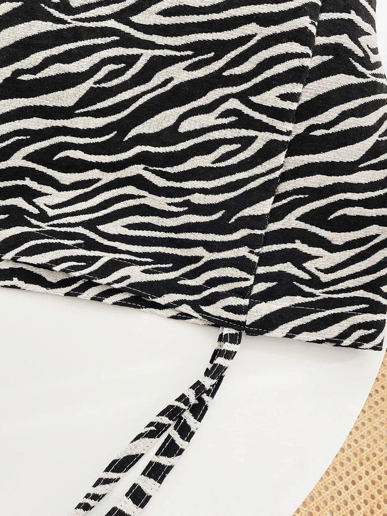 NORMAK Zebra Print Shoulder Tote Bag, Lightweight, Large Capacity, Black & White