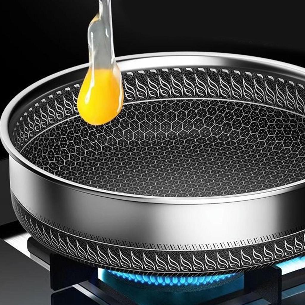 Frying Pan with Cover, Induction-Compatible Wok for Kitchen Use