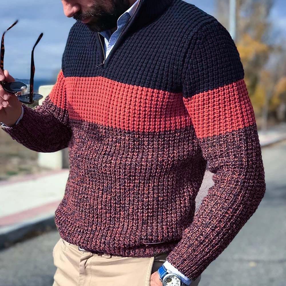 Men's Plus Size Loose Fit Knit Pullover Sweater - Long Sleeve, Casual Autumn/Winter Style