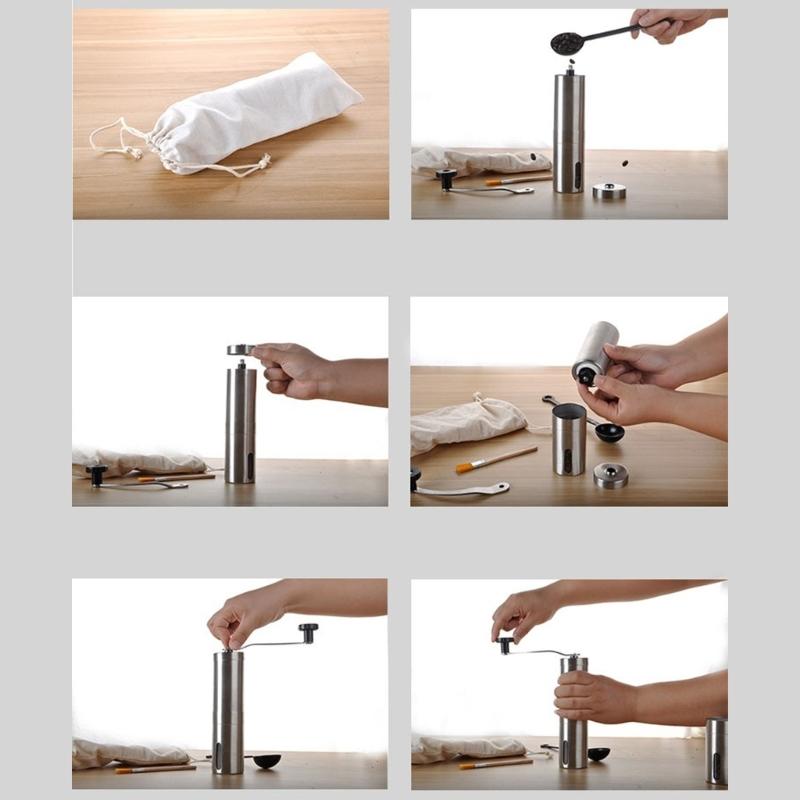 Efficient Manual Coffee Grinder Rusts Resistant Stainless Steels Espresso Grinding Machine for Home and Office Use
