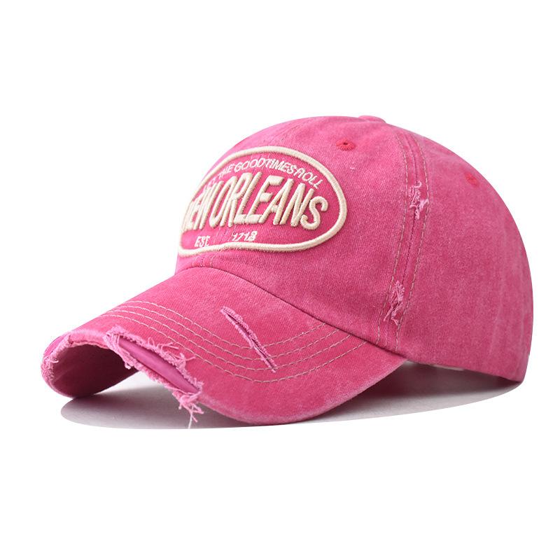 Cotton Washed Old Large Letter Embroidered Baseball Cap Men's and Women's Outdoor Three-dimensional English Cap