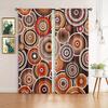 2PC Aboriginal Dot Art Curtains - Authentic Indigenous Circle Print Window Drapes for Living Room Bedroom Decor