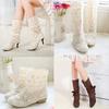 Cool Boots Women's New Spring and Summer Hollow Boots Women's Shoes Medium Boots Women's Boots Net Boots Single Boots Sandals Short Boots
