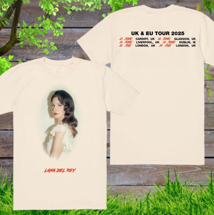 Lana Del Rey 2026 Tour UK EU T-shirt size S-5XL XXL