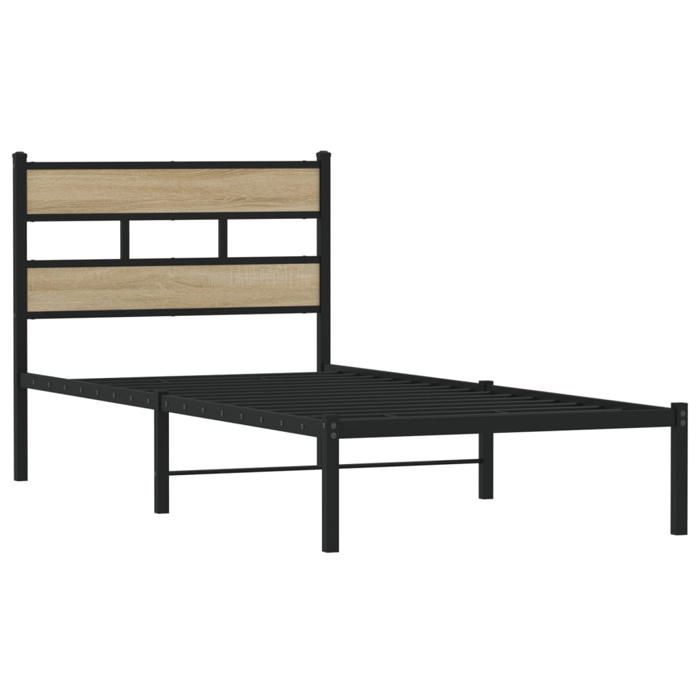 VidaXL Metal Bed Frames Without Mattress Sonoma Oak 90x200 Cm 4017095