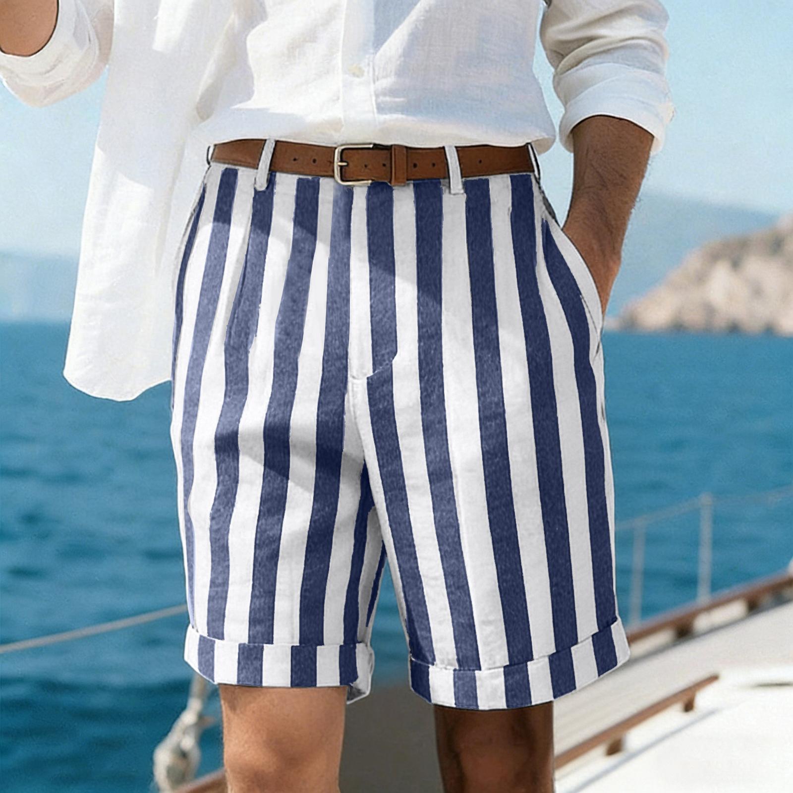 

Мужские повседневные шорты с удобными легкими карманами на пуговицах и однотонные пляжные шорты L темно-синий