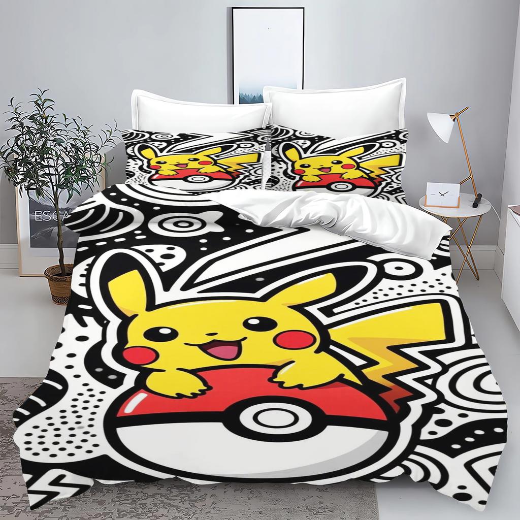 PokéMon Tuya Anime Home Bedroom Comforte Nordic Polyester Material Suitable for Children and Adults 3-piece Set