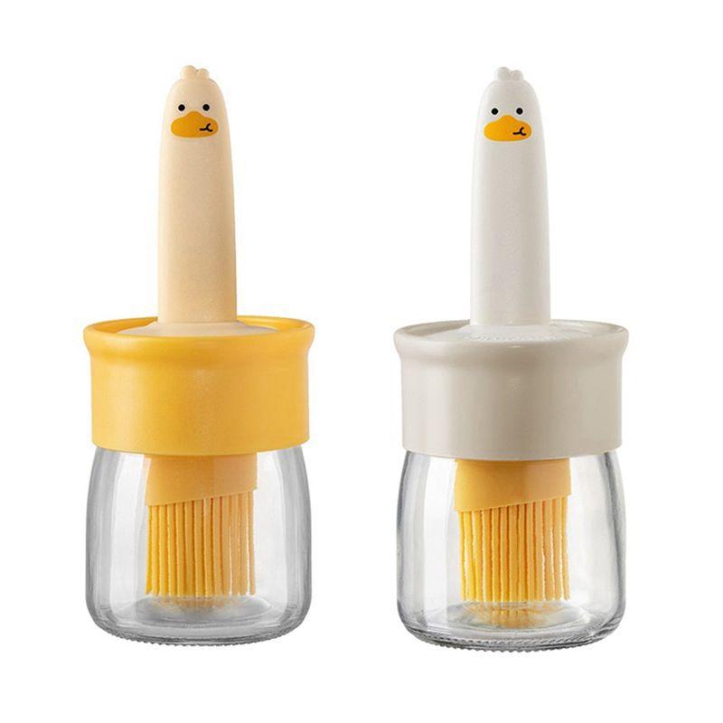 

AEE2-Food-Grade Barbecue Brush With Bottle Kitchen Silicone Oil Brush High Temperature Resistant Oil Bottle Integrated