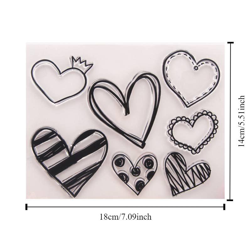 1pc Love Heart Transparent Silicone Clear Rubber Stamp Sheet Cling Scrapbooking DIY
