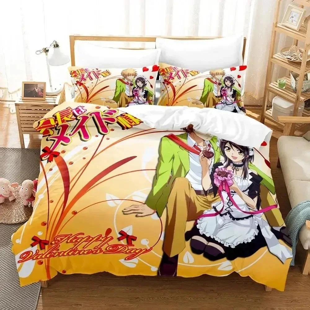 

Anime Kaichou wa Maid-sama Usui Takumi Misaki Beding Set Young Boys Young Girls Twin Quen Sized Dimensions Soft Duvet Cover Pilowcase Bed Young Boys 100*200cm Single