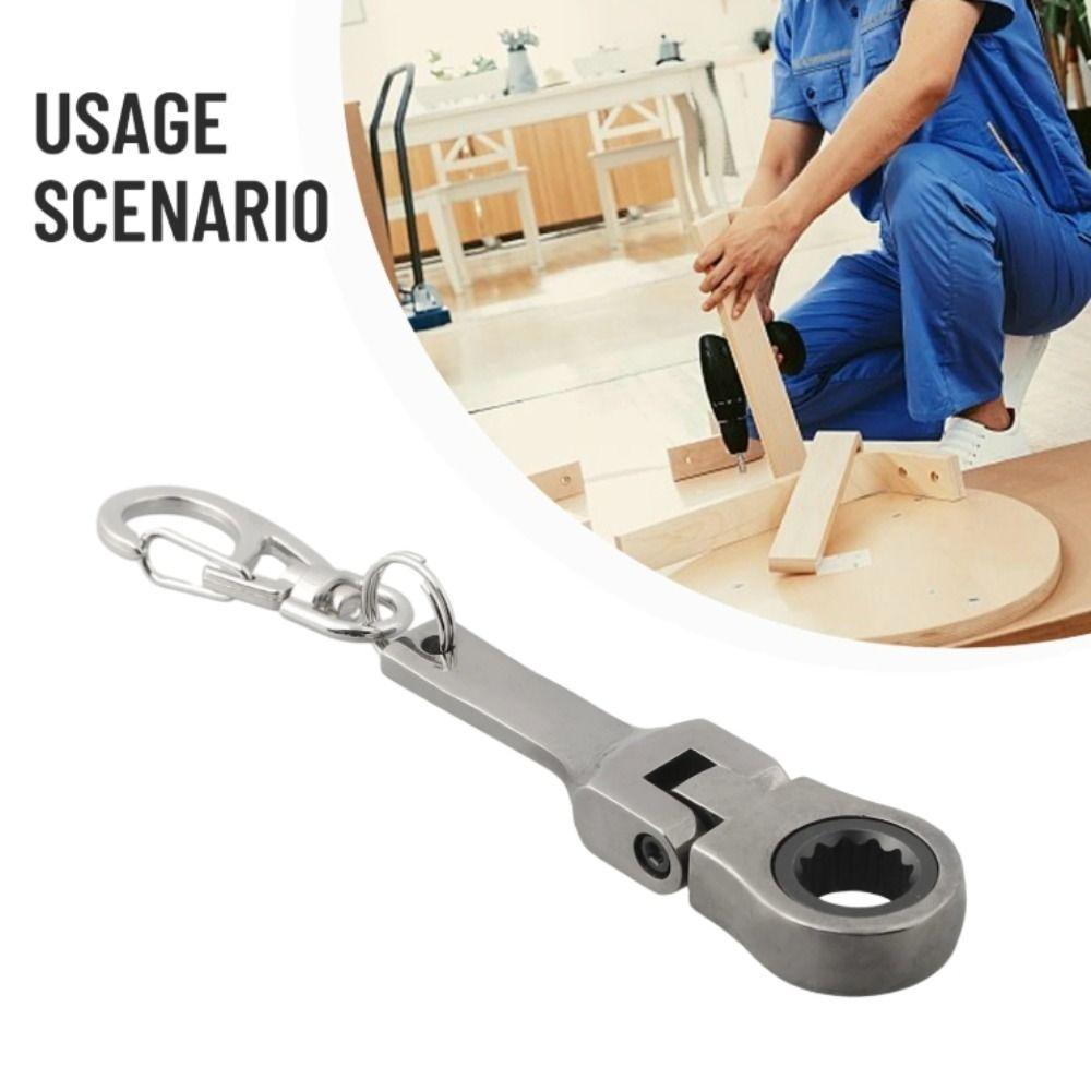 Foldable Design Ratchet Wrench Metal Material Adjustable Wrench Ratchet Spanner More Scenarios