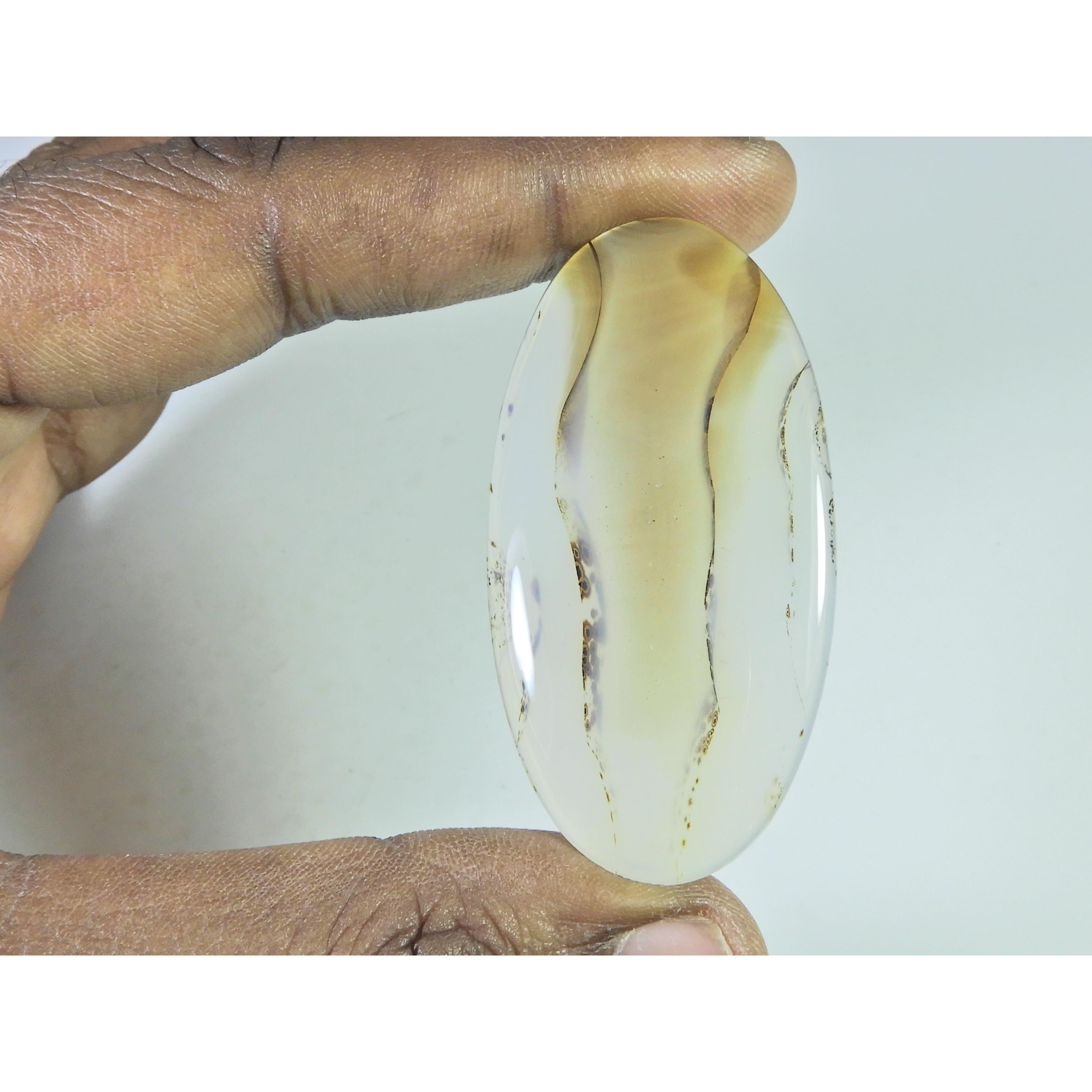 30X58X04MM Natural Montana Agate Oval Shape Cabochon Loose Gemstone 72Cts. B-293