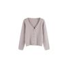Womens Casual Minimalist V-Neck Single-Breasted Breathable Knit Cardigan Long Sleeve Top Fall