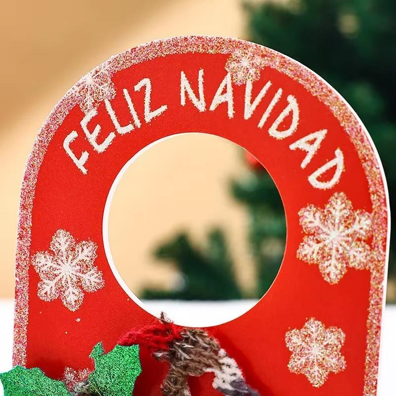 Christmas Decoration Home Christmas Cartoon Door Handle Pendant Santa Claus Snowman Elk Merry Christmas Home Door Decoration