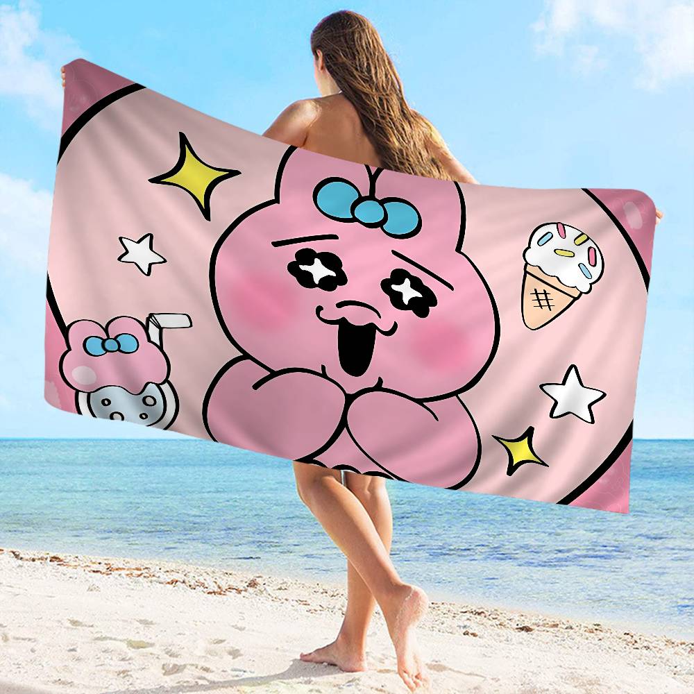 Cute O-OpanchuS-S Usagi Beach Towel Colorful Bath Towels For Girl Microfiber Quick Dry Sand Free Beach Yoga Spa Gym Pool
