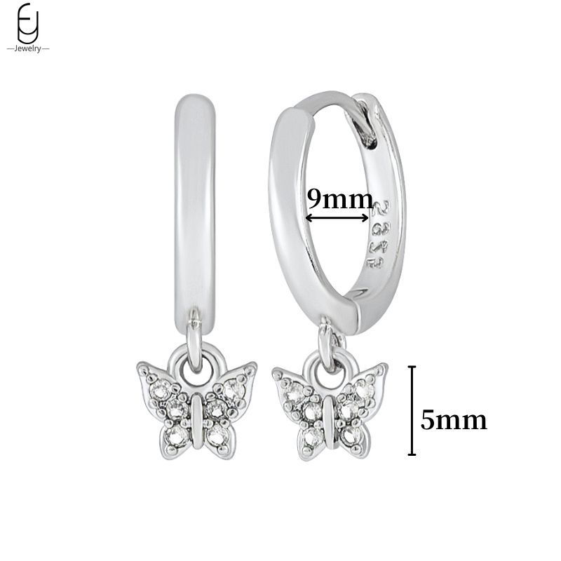 925 Silver Ear Buckles Fashion Hoop Earrings White Crystal Luxury Women's Earrings Wedding Women's Jewelry Premium Gift