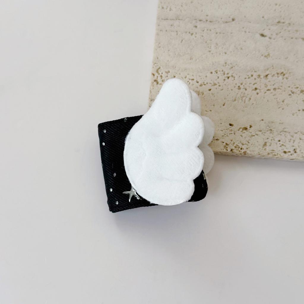 Cute Angel Wings Fabric Data Cable Storage Clip Bronzing Hand-made Charging Cable Storage Bag Brush Storage