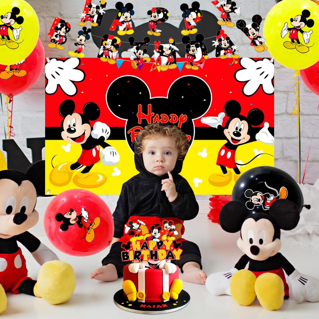 112 Pcs Cartoon Birthday Party Supplies, Cartoon Birthday Decorations and Party Tableware Set - Cartoon Birthday Plates Cups Napkins Banners Balloons