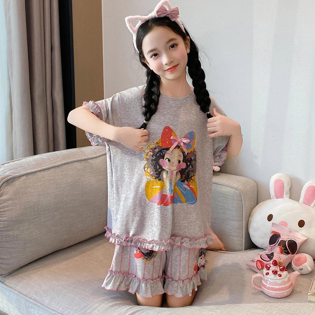 Girls' Summer Modal Pajamas: Short Sleeve, Breathable Home Wear for Kids (2026)