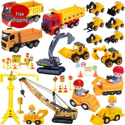 Construction Vehicle Cake Decoration Set - Excavator, Digger, Crane & Roadblock Inserts for Boys' Birthdays