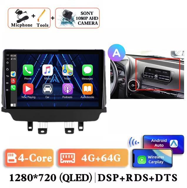 Android 14 Carplay Auto Car Radio For Mazda CX-3 CX3 Mazda 2 DK 2014 - 2017 2018 2019 2020 2021 Multimedia Player Stereo 4G DSP