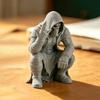 3D Printed Mini Hooded Skull Figurine, Dark Style Desktop Ornament, Cool Rock Gesture Skeleton Decor for Study Room E-Sports Room