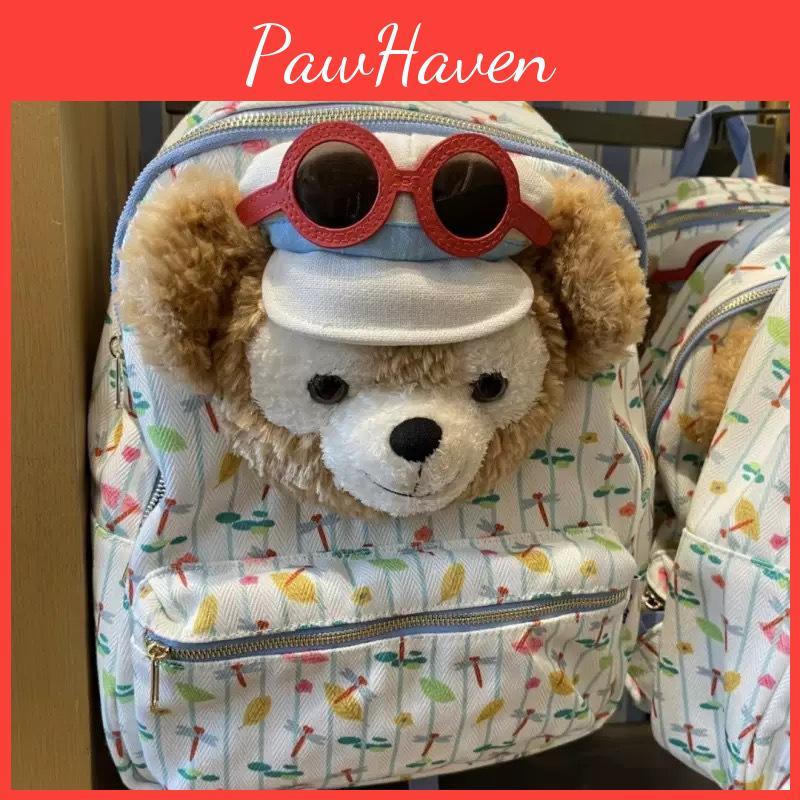 Plush Bear Duffy Schoolbag Backpack Plaid Pattern Travel Bag Gift Kids