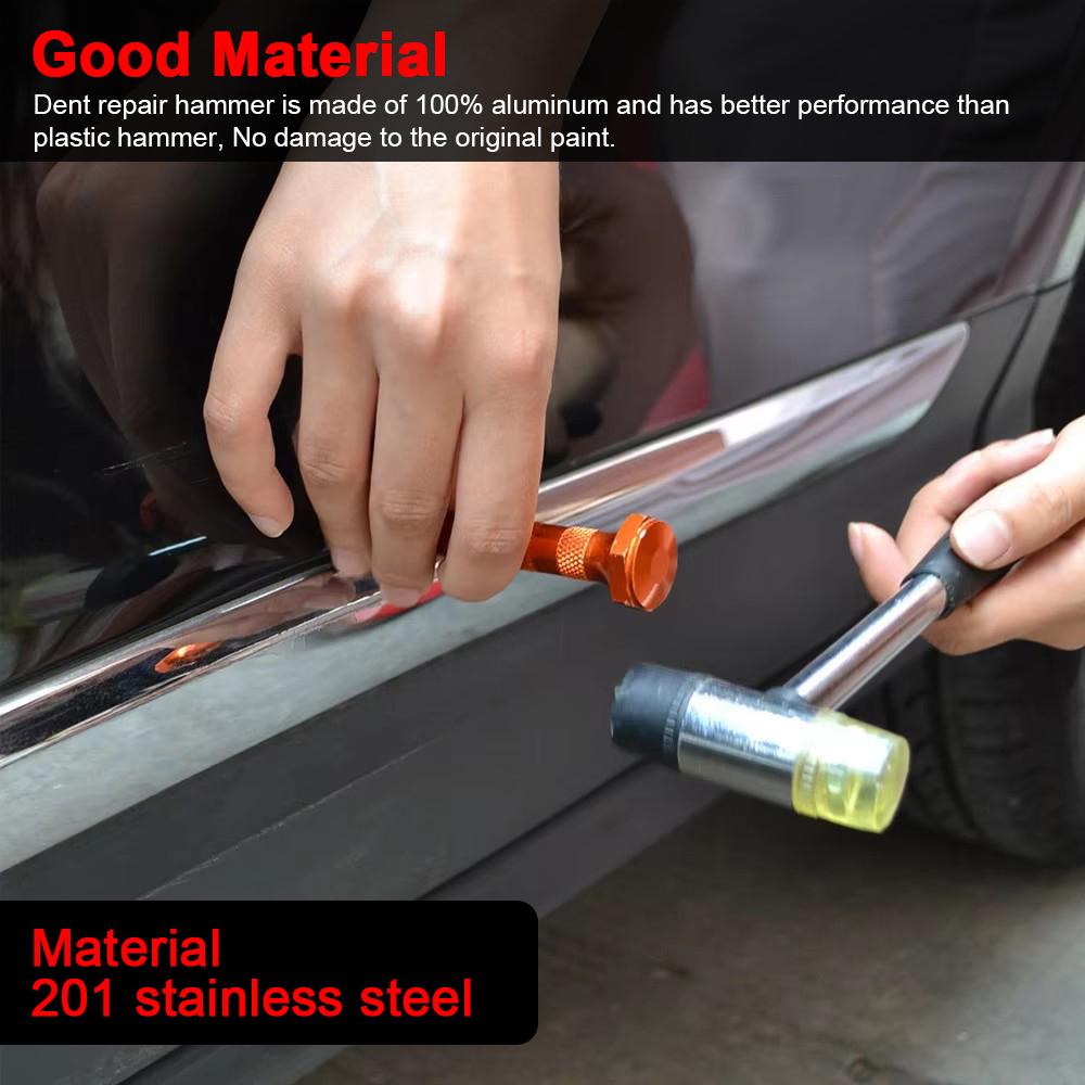 16Pcs Car Dent Puller Rod Hooks Hammer Door Dent Ding Hail Fix Removal Car Repair Tool Maintenance Set Automotive Accessories
