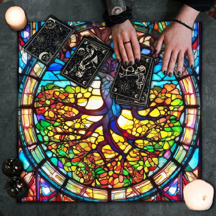 Quadratische Altar Dekorationen Tarots Tischdecke Hexerei Divination Tischdecke Multifunktionale Tarots Karten Tisch Abdeckung
