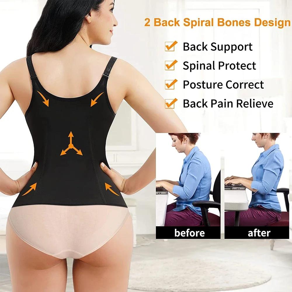 1 Pièce Ceinture d'Entraînement pour Femmes Corset Shapewear avec Fermeture Éclair Débardeur Cintreur de Taille pour Femmes avec Bretelles Réglables
