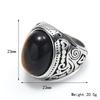 316L Stainless Steel Ring With Black Onyx & Turquoise High Quality Jewelry Factory Direct Sale