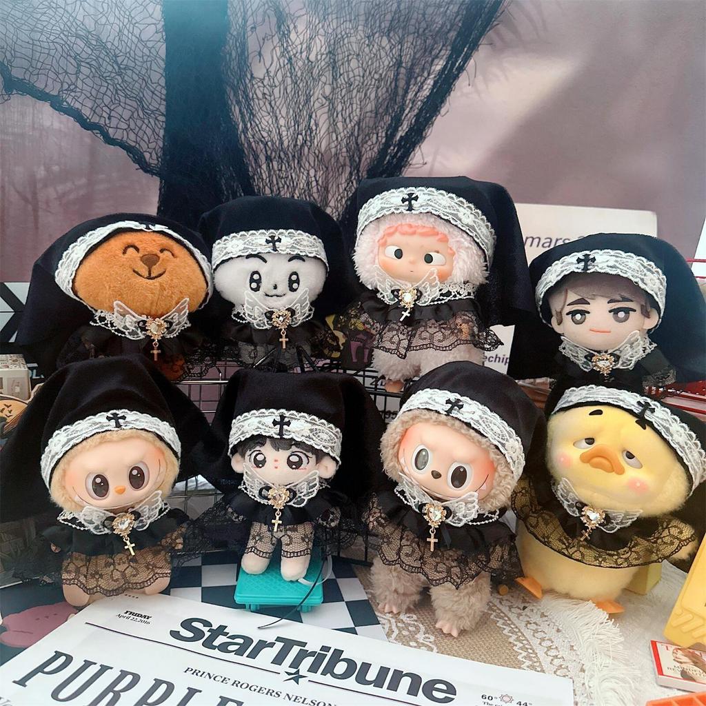 Gothic Nun Vow Outfit for 10cm/15cm Labubu Dolls