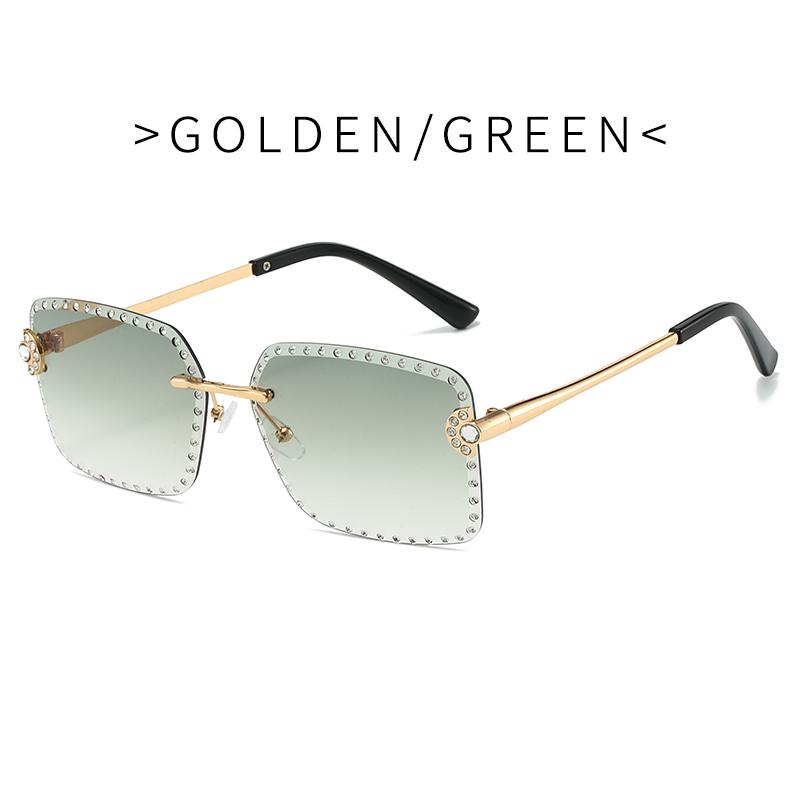 New Rectangle Vintage Sunglasses Women Fashion Square Colorful Classic Casual Frameless Rimless Men Sun Glasses UV400