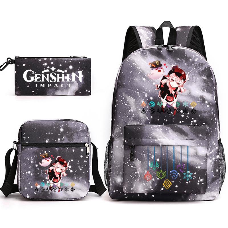 Three-piece Backpack Versatile High School Travel Bag