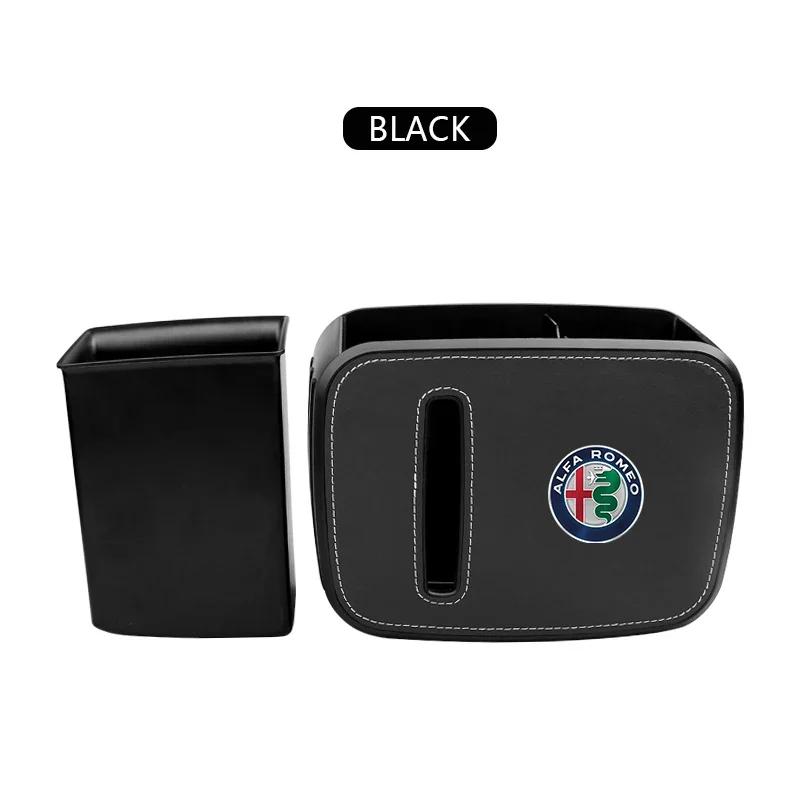 

Car Stickers For Alfa Romeo Car Multi-Functional Tissue Box Water Cup Holder Storage Box For Alfa Romeo Giulietta GT 159 147 156 чёрный