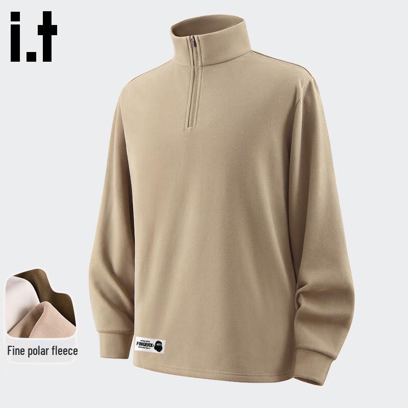 Fingercroxxit Unisex Half-Zip Mock Neck Fleece Long Sleeve Top