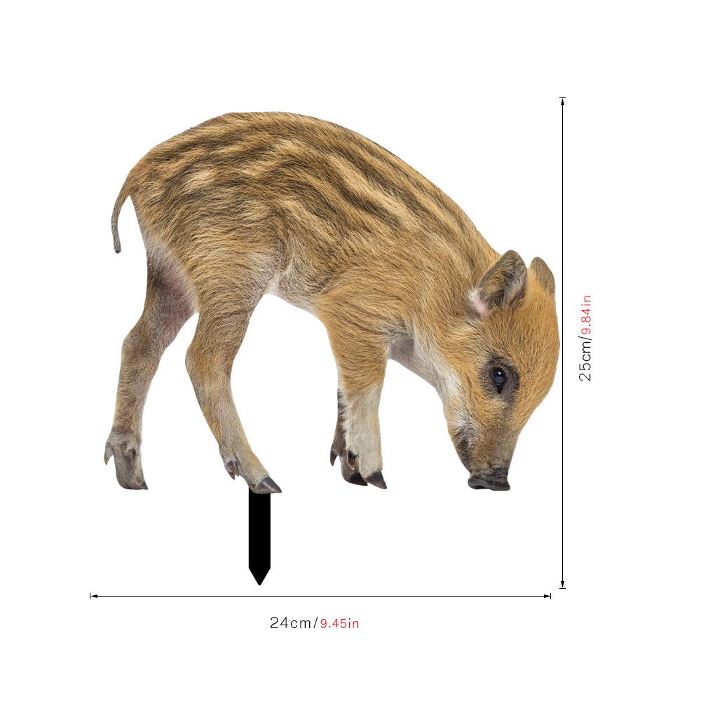 YKLU069-256 3D Rooster, Hen, Duck & Pig Outdoor Garden Decoration Plug