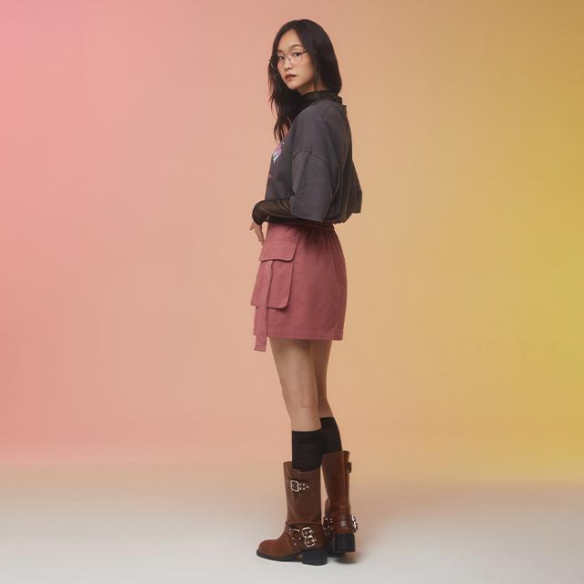 Rap Cotton Cargo Mini Skirt Aq3Ws866