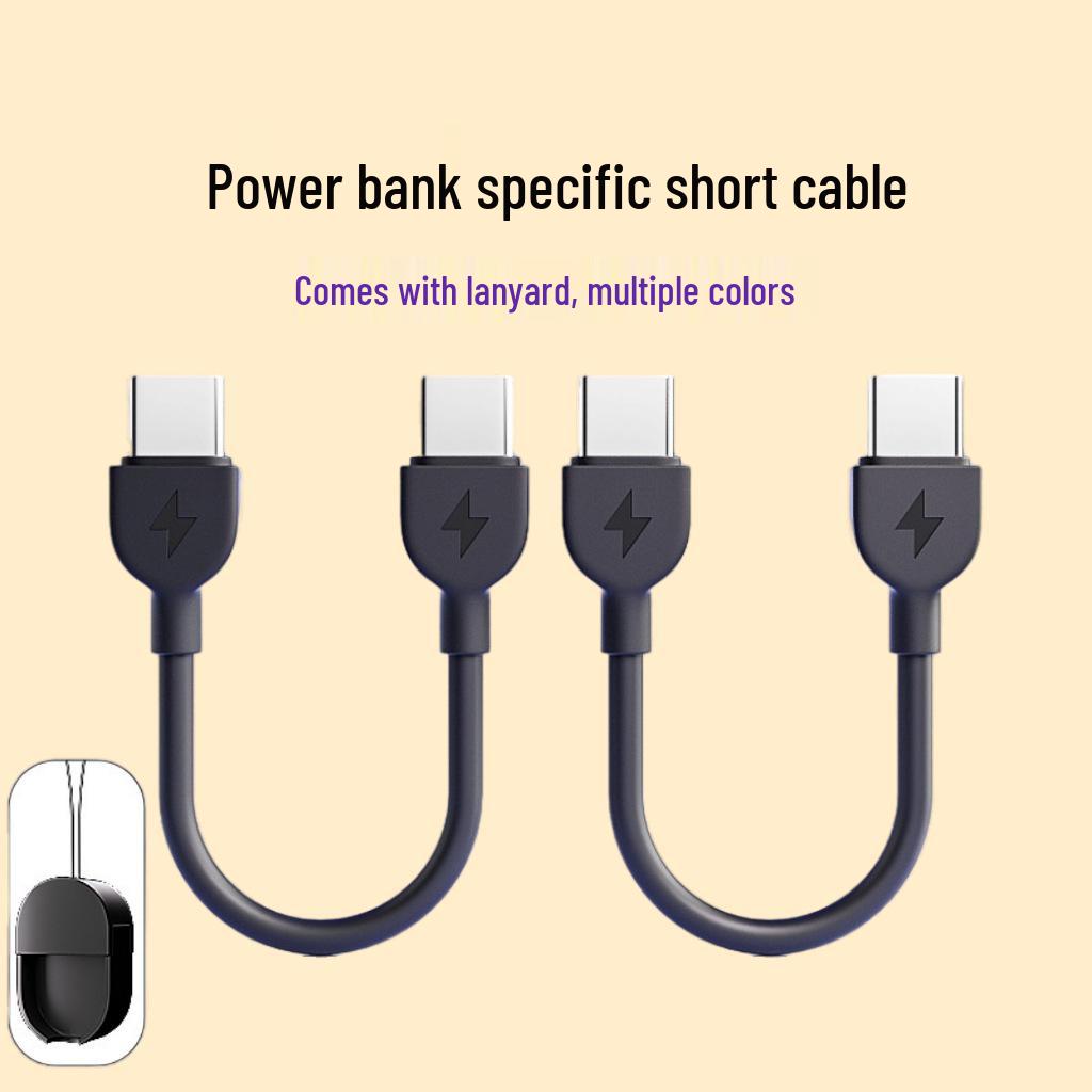Швидкісний кабель для передачі даних, сумісний з Apple: Подвійний USB-C та брелок Power Bank Lanyard
