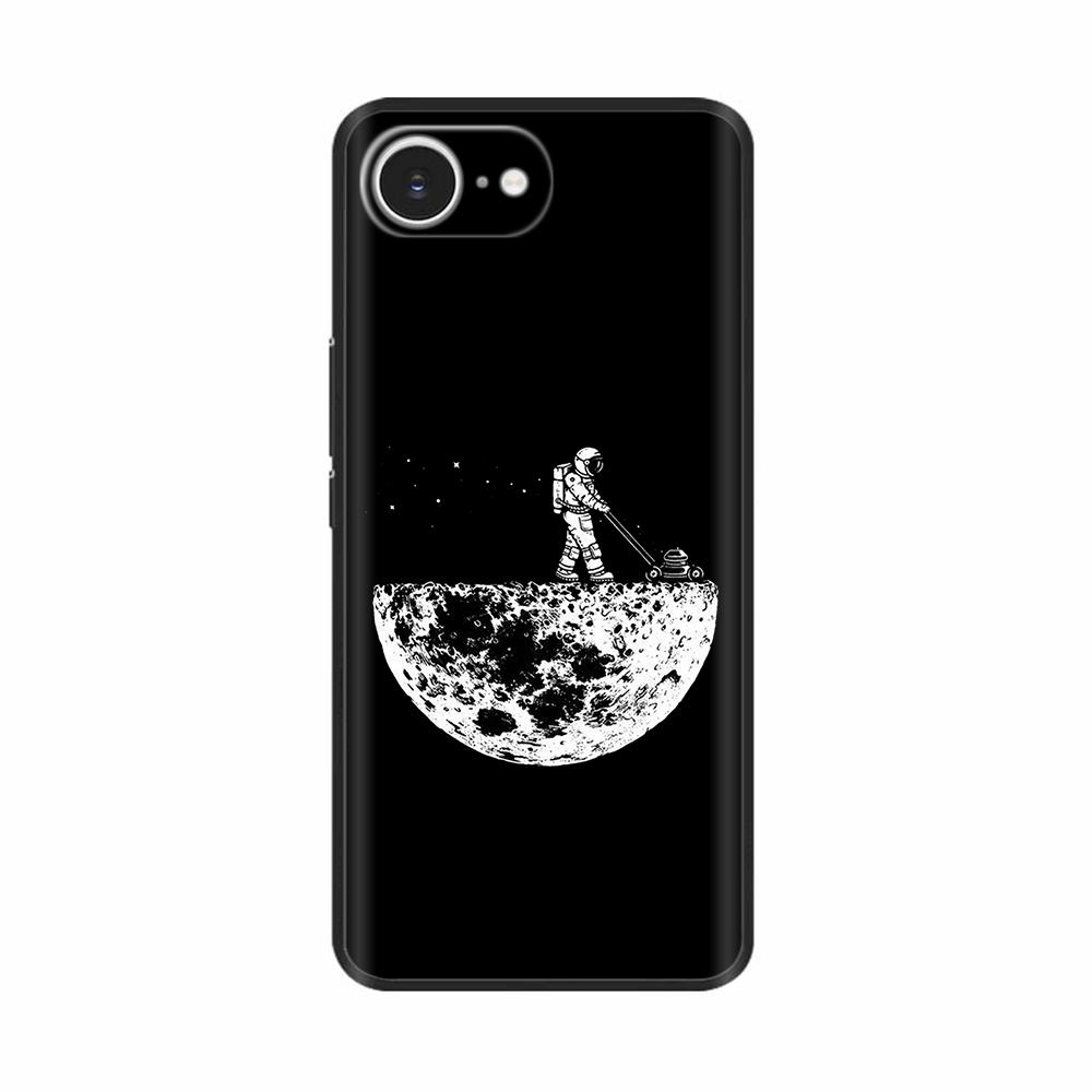 Soft TPU Black Silicon Phone Case For iPhone 16E iPhone16E SE 2025 SE4 5G Painted Shockproof Shell Cover Cases Bumper Funda Capa