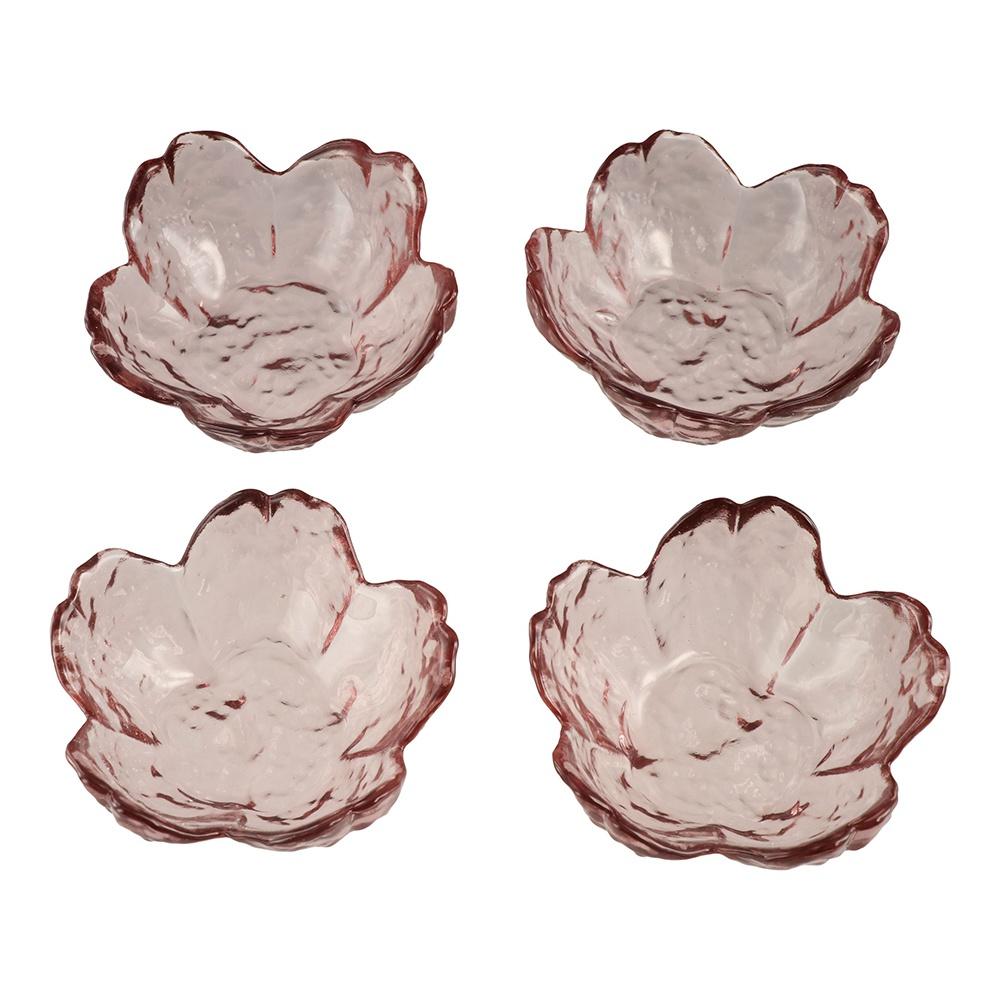 Nordic Style Glass Sakura Disc Gold Inlay Flower Candle Holder Creative Sauce Bowl  Ice Cream