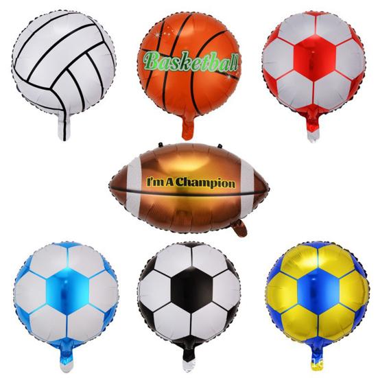 2Pcs Festival Balloons Inflatable Lightweight Multiple Ball Patterns Multi-style Reusable Decoration Aluminum Sports Themed Happy Festival Balloons