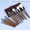 16-Piece Soft Animal Hair Makeup Brush Set for Powder, Blush, Eyeshadow, and Concealer