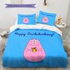 Set Copripiumino Trapuntato con Fantasia Barbapapa Decorazione per la Casa Regalo (1 * copripiumino + 2 * federe senza imbottitura)