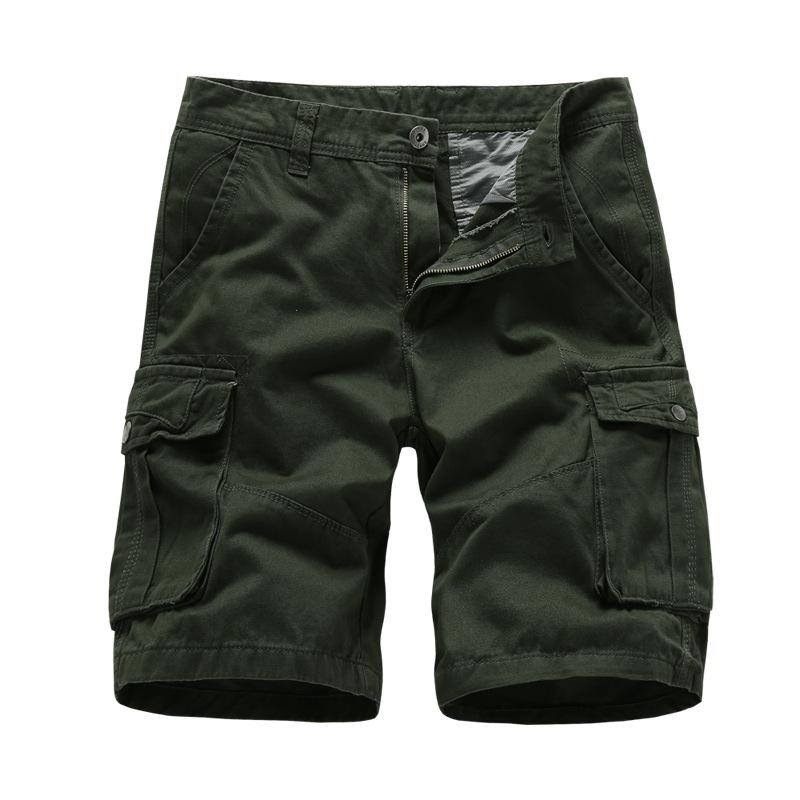 Men's Summer Embroidered Straight-Leg Workwear Shorts - Breathable Loose Fit, Plus Size
