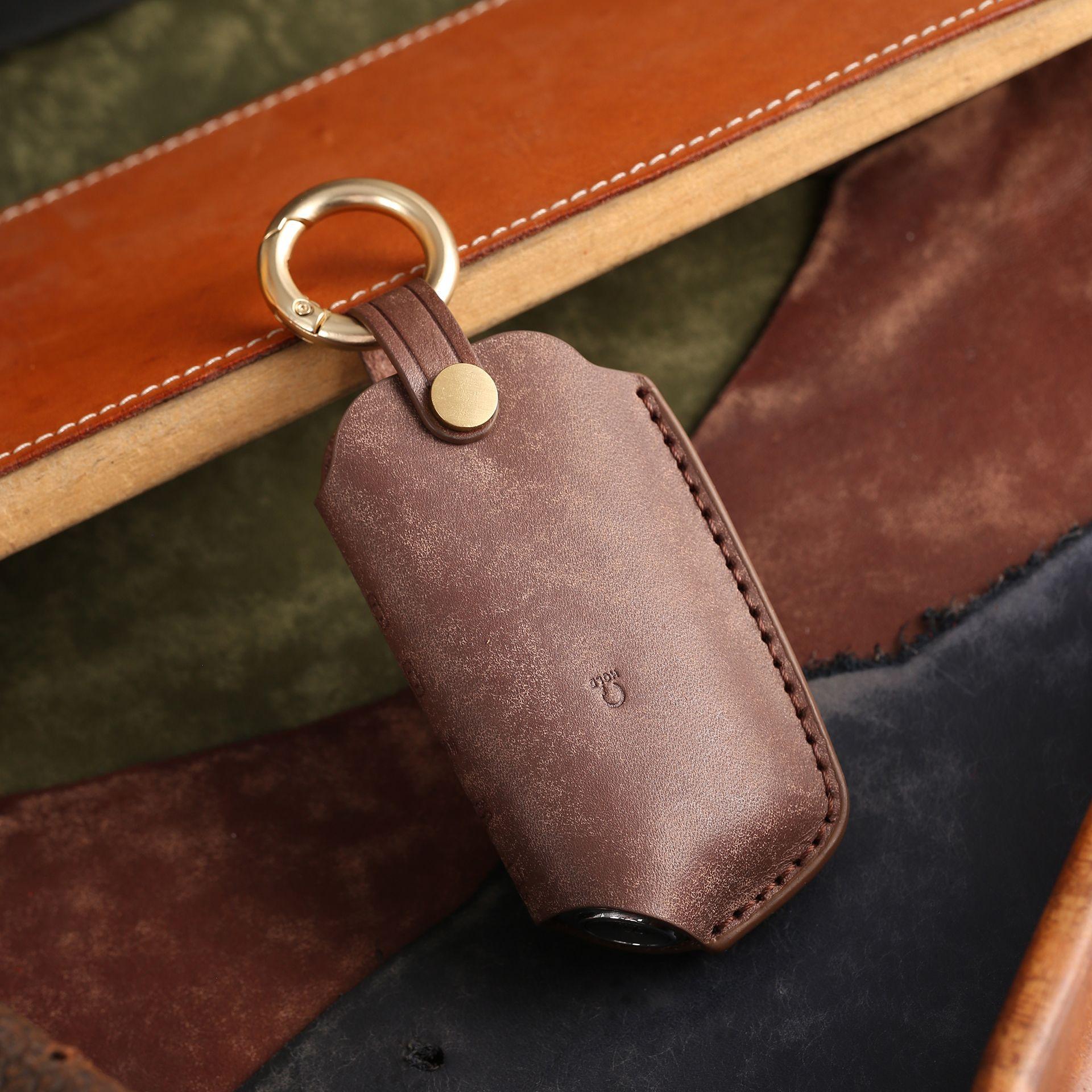

Suitable For Korean Kia Key Set Kia Solanto Seltos K5 Leather Key Set Purely Handmade коричневый