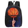 Basketball Patten Square Front Pocket Backpack Zipper Large Capacity for Boy/Girls Best Gift 2D Cartoon Children's School Bag