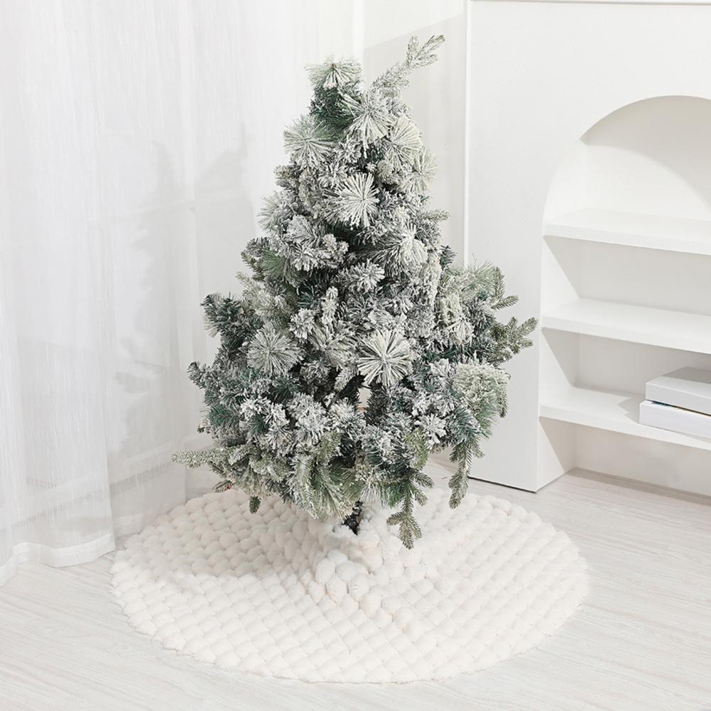 Holiday Tree Skirt Luxurious Plush Christmas Tree Skirt for Home Decor Round Xmas Trees Base Cover Carpet Mat Ornaments