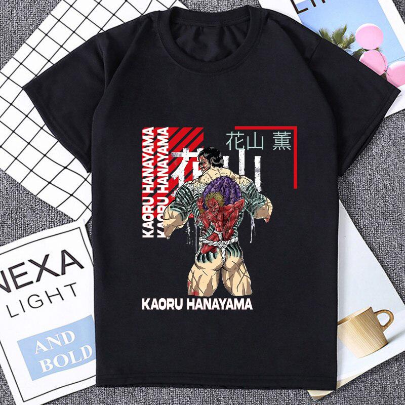 Harajuku Japan Anime Baki The Grappler T Shirt Fighting Animation Yujiro Hanma Manga Tshirt Men Clothes Summer Streetwear Tees