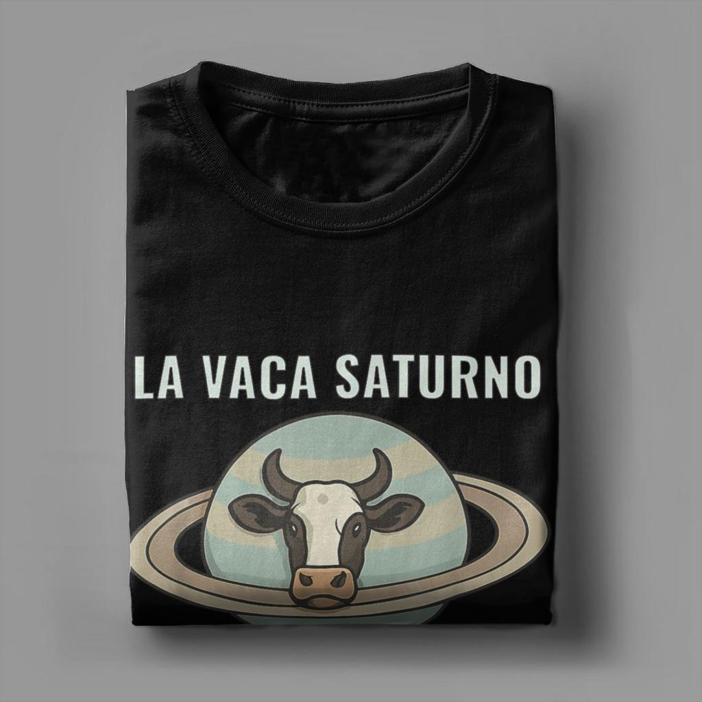 Oversized T-Shirt Summer Saturnita Cow Planet Meme Hipster T-Shirts  Cotton Tshirt for Men's Y2K Loose Short Sleeve Clothing